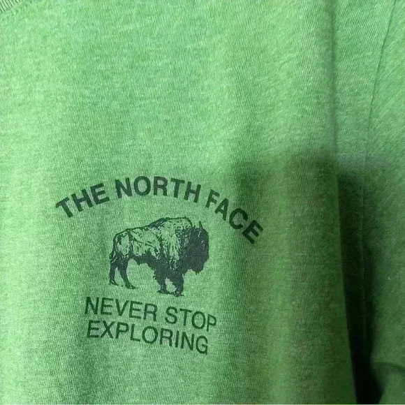 The North Face T-Shirt Mens Logo Short Sleeve Green Tee Cotton Crew Neck ~Size S - Picture 4 of 6